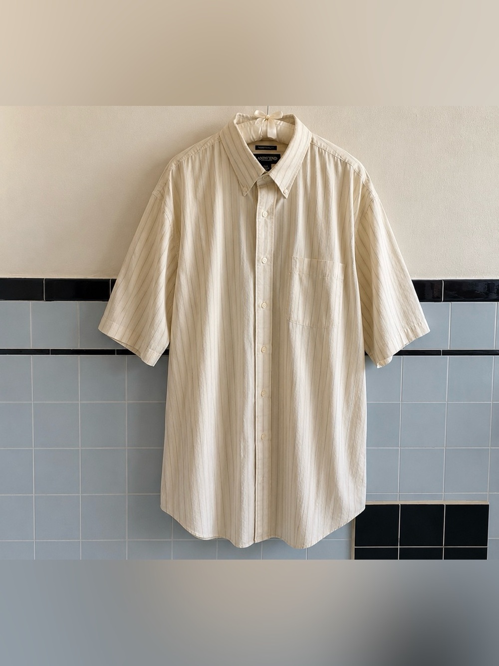 Button-Down Striped Short Sleeve Shirt